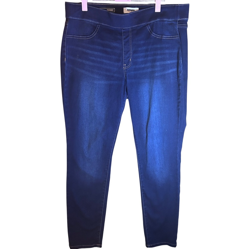 SONOMA Goods for Life Skinny Jeans Dark Wash Pull On 14R Stretch